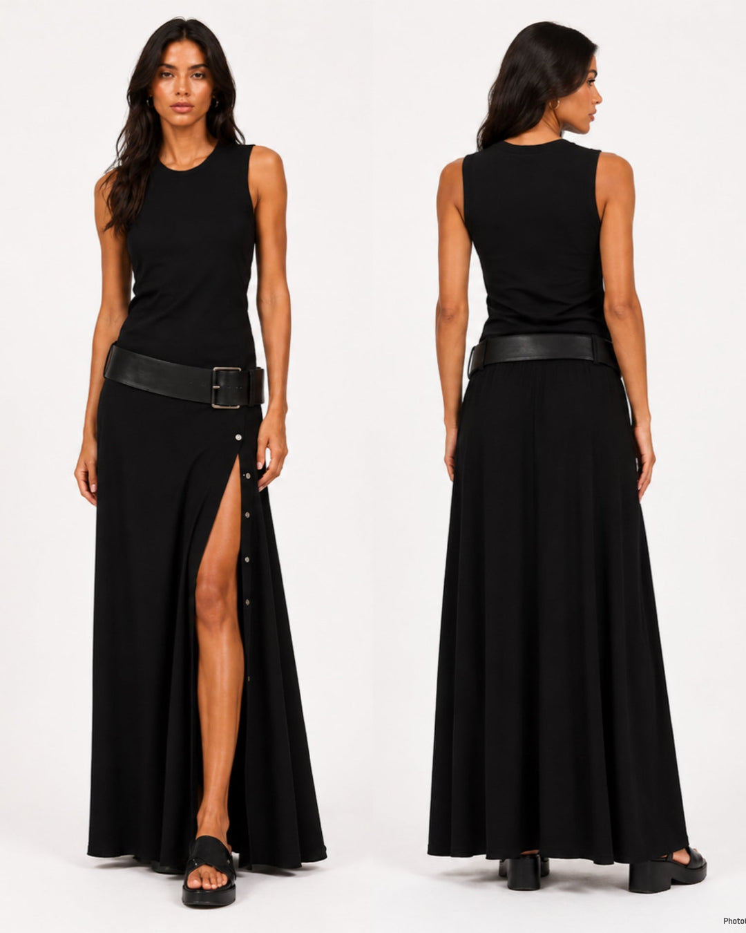 Valessia™ | Elegant Belted Dress