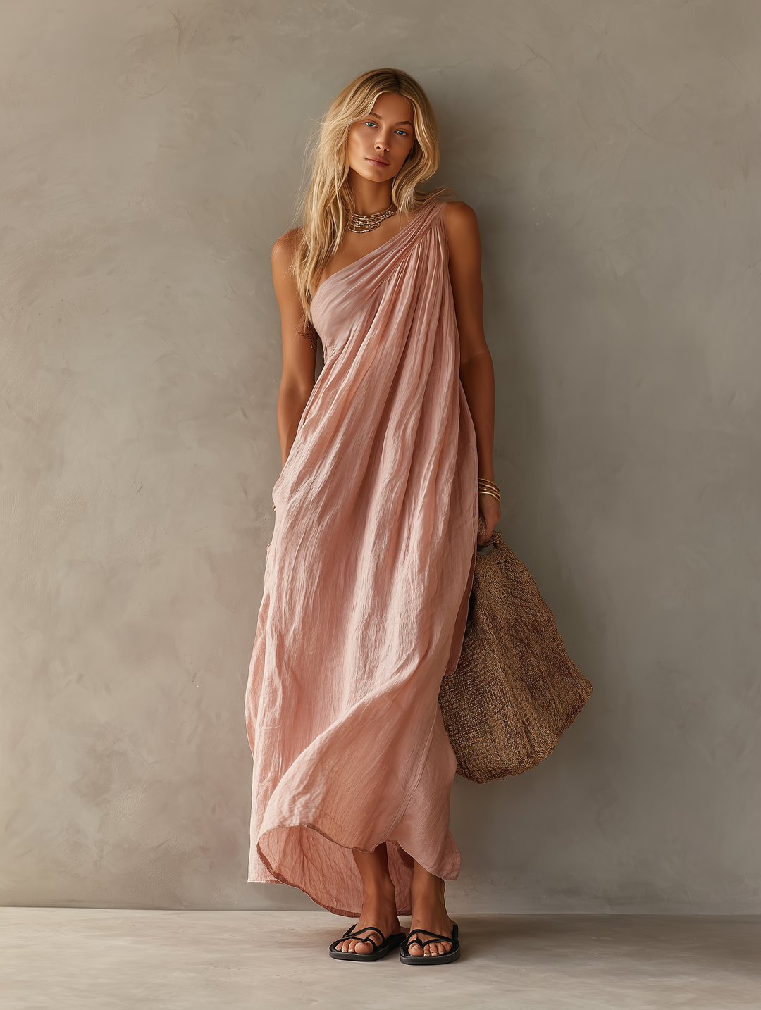 Genevieve™ | One-Shoulder Resort Maxi Dress