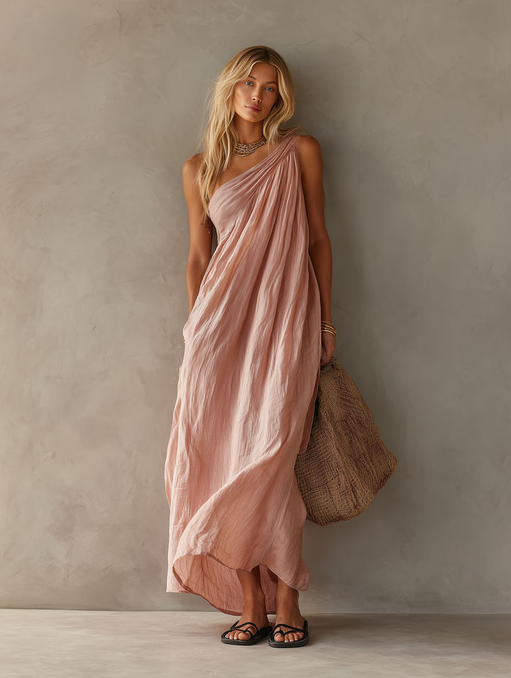 Genevieve™ | One-Shoulder Resort Maxi Dress