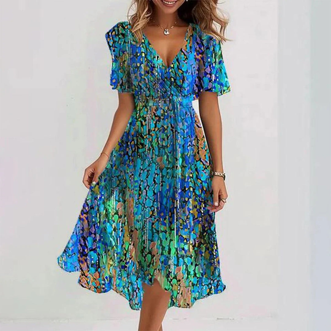 LAVINA™ – Vibrant Boho Midi Dress