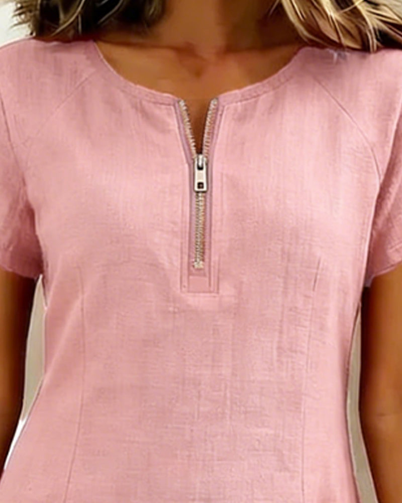 Aisley™ | Zip-Front Casual Dress
