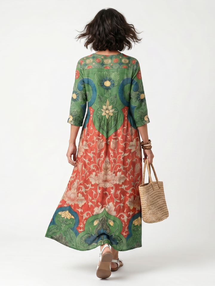 Maribela™ | Vintage Floral Maxi Dress