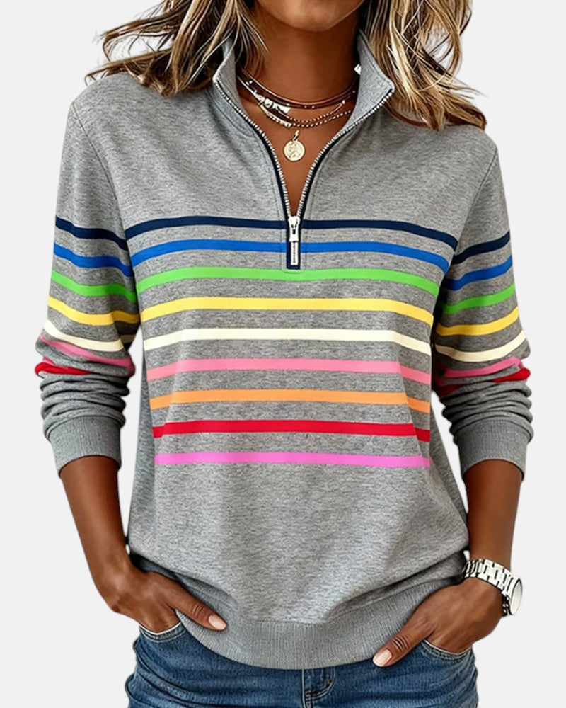 Quinn™ | Relaxed Striped Crewneck Sweater