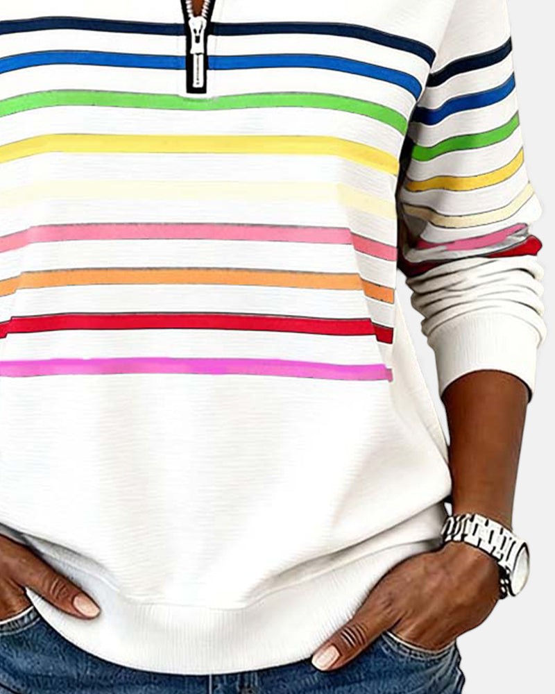 Quinn™ | Relaxed Striped Crewneck Sweater