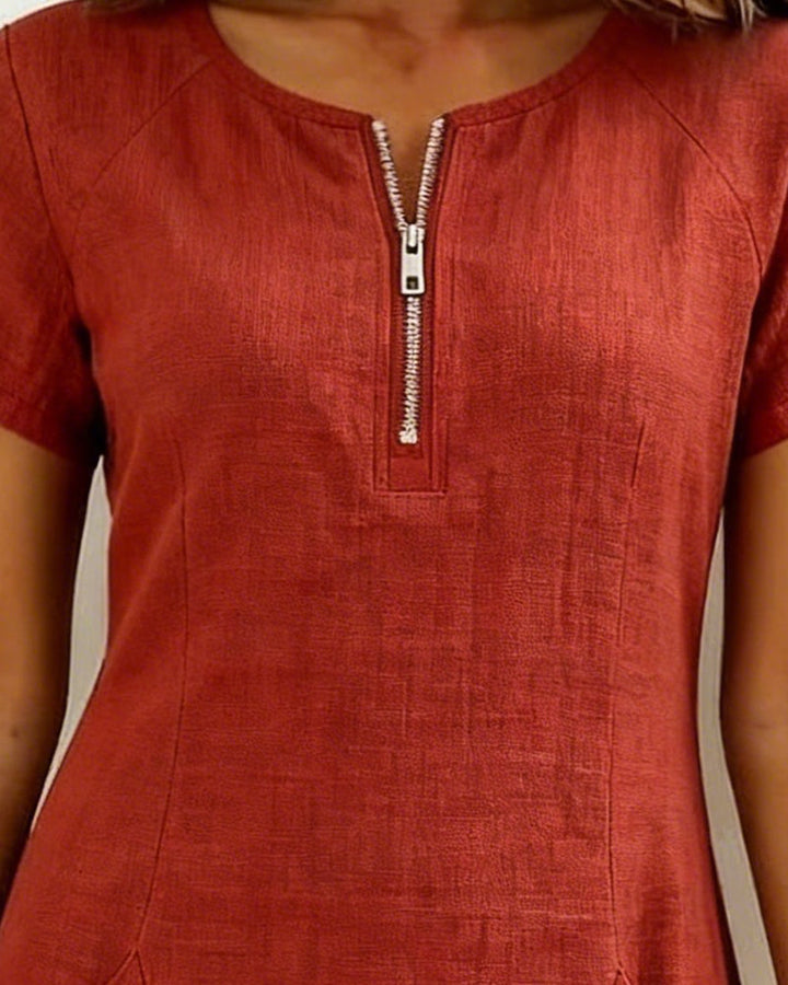 Aisley™ | Zip-Front Casual Dress