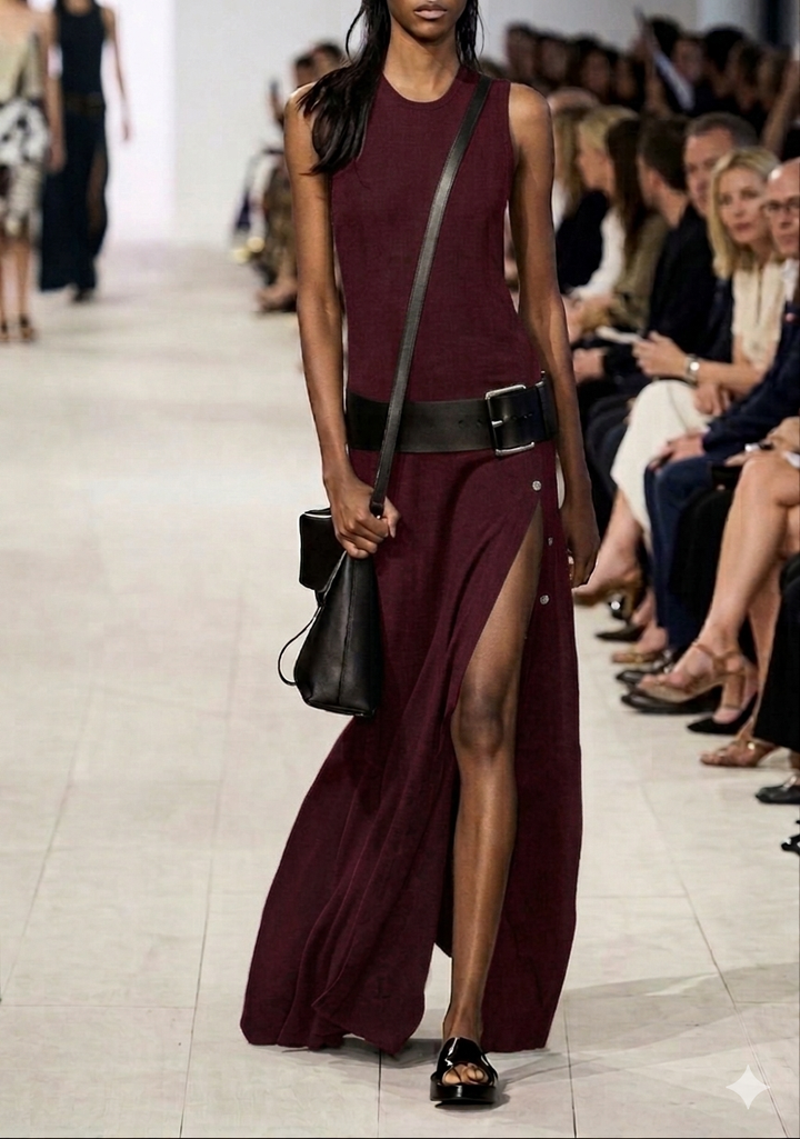 Valessia™ | Elegant Belted Dress