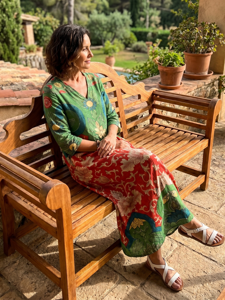 Maribela™ | Vintage Floral Maxi Dress