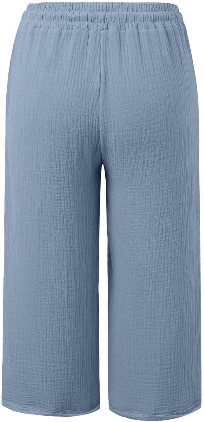 Caliora™ | Lightweight 3/4 Elastic Waist Drawstring Capri Pants