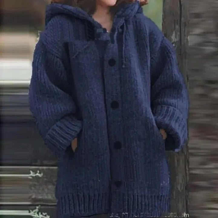 Rachel™ | Hooded Button-Front Knit Cardigan