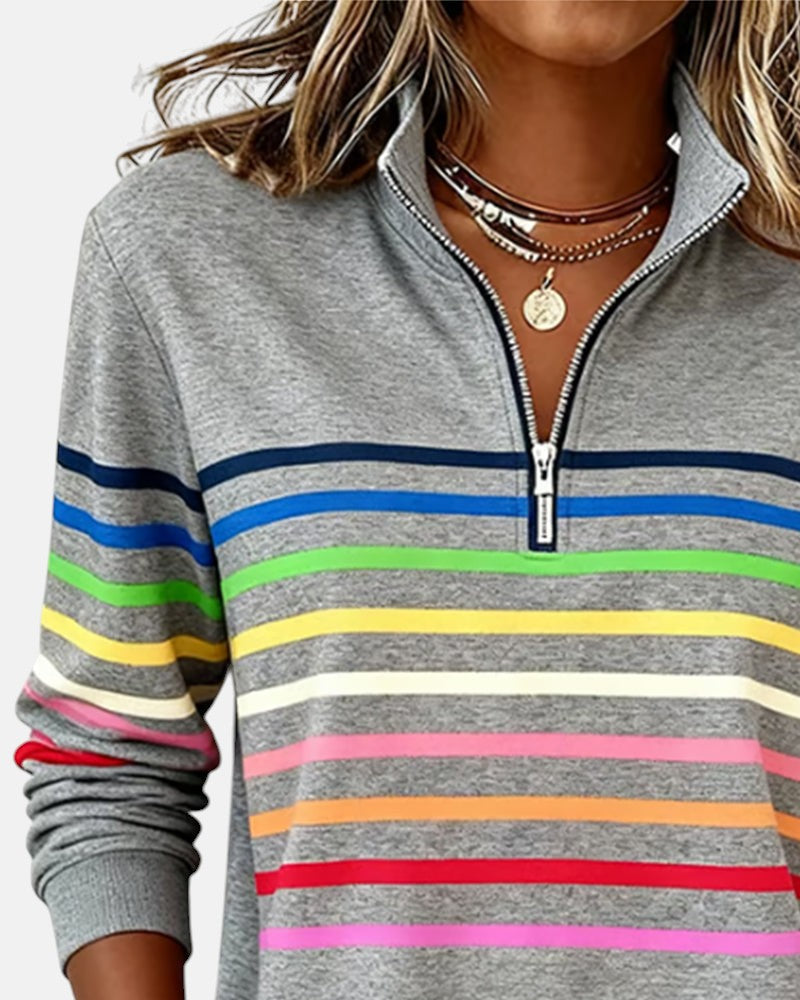 Quinn™ | Relaxed Striped Crewneck Sweater