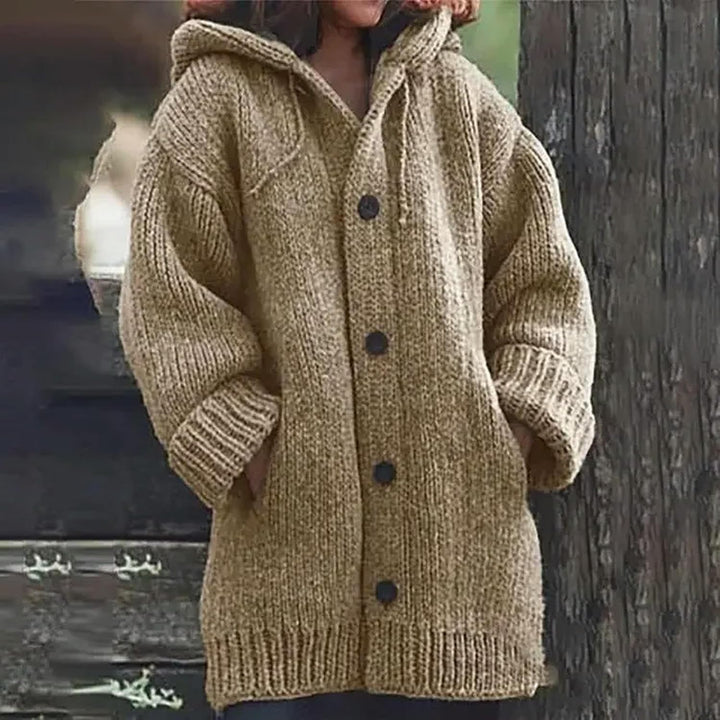 Rachel™ | Hooded Button-Front Knit Cardigan