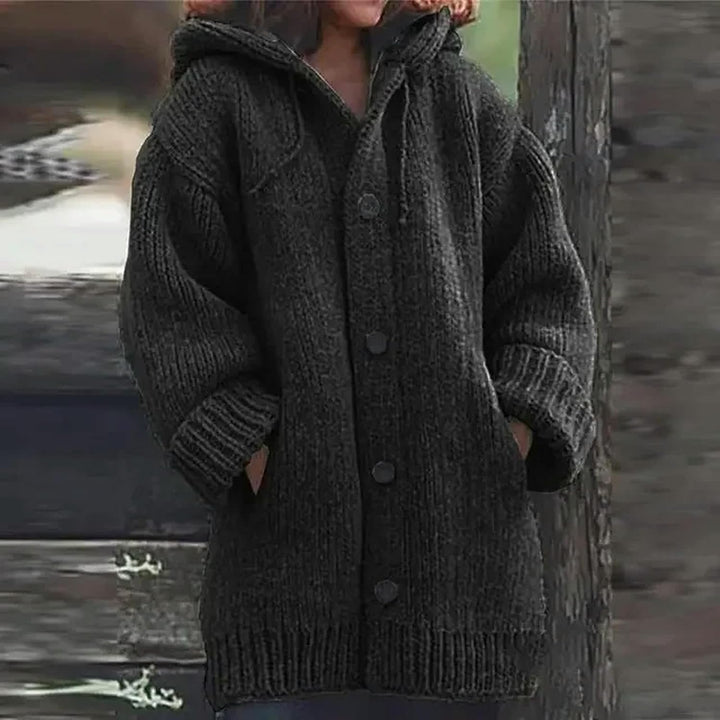Rachel™ | Hooded Button-Front Knit Cardigan