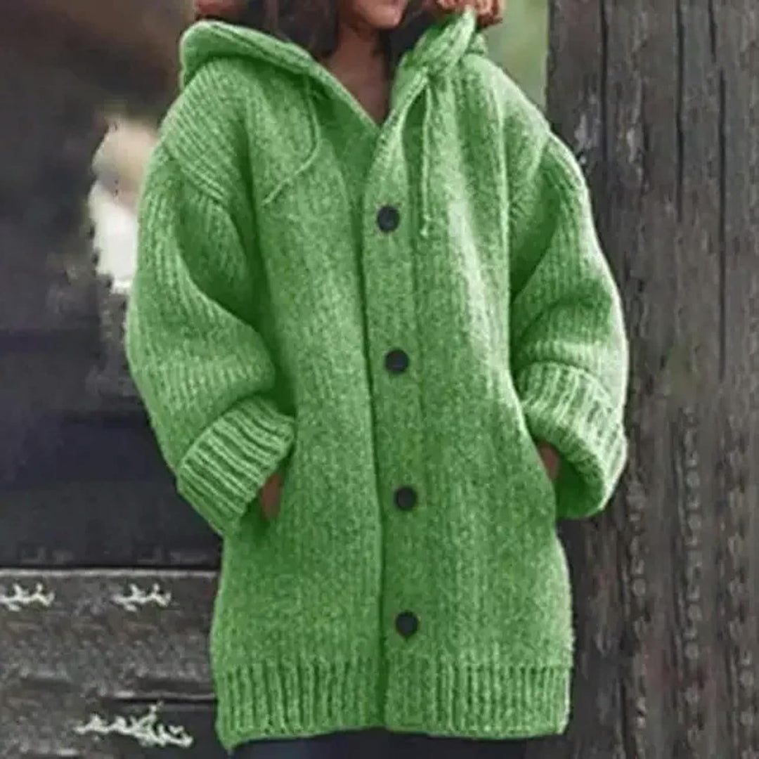 Rachel™ | Hooded Button-Front Knit Cardigan