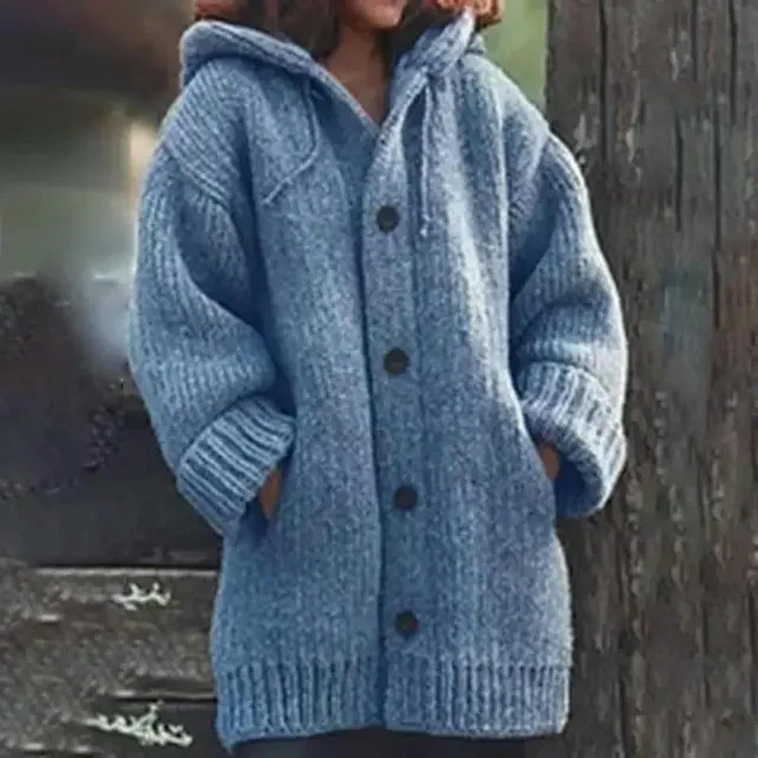 Rachel™ | Hooded Button-Front Knit Cardigan