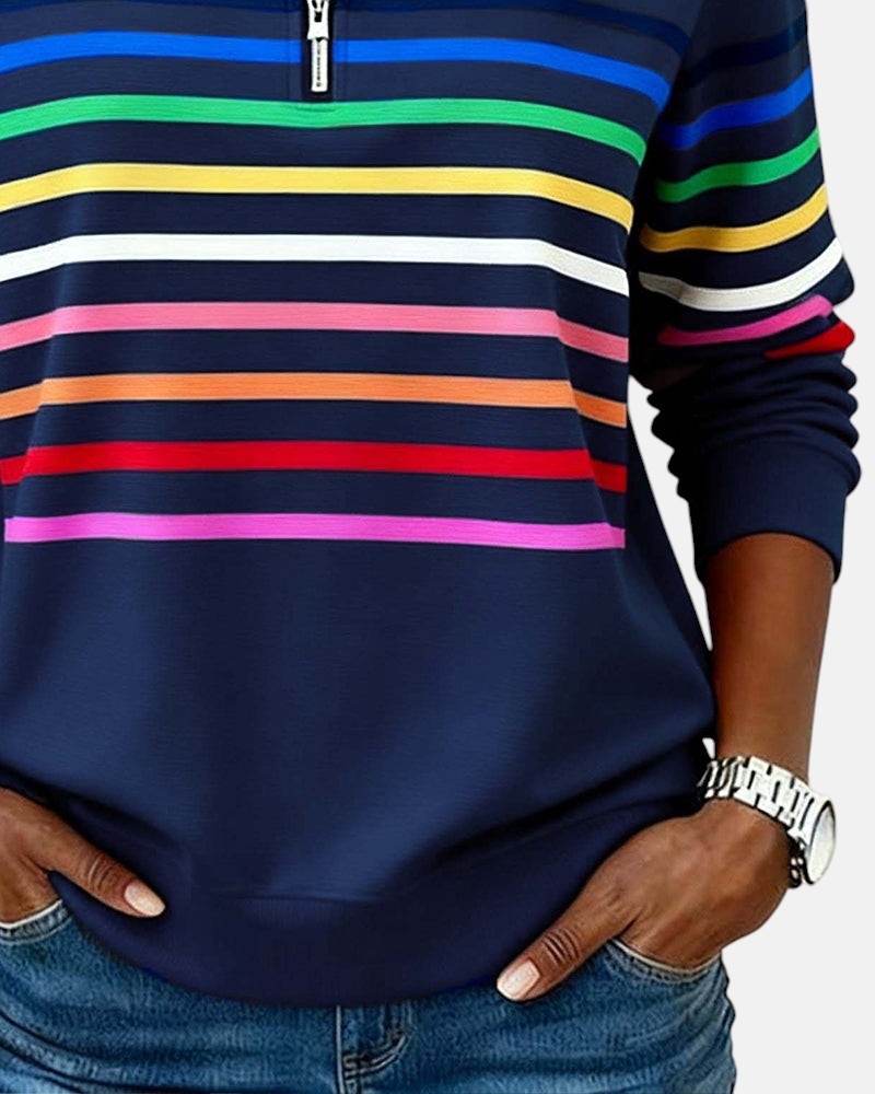 Quinn™ | Relaxed Striped Crewneck Sweater