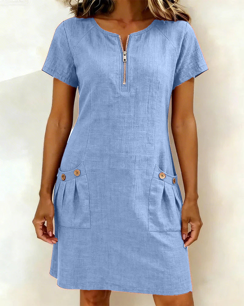 Aisley™ | Zip-Front Casual Dress