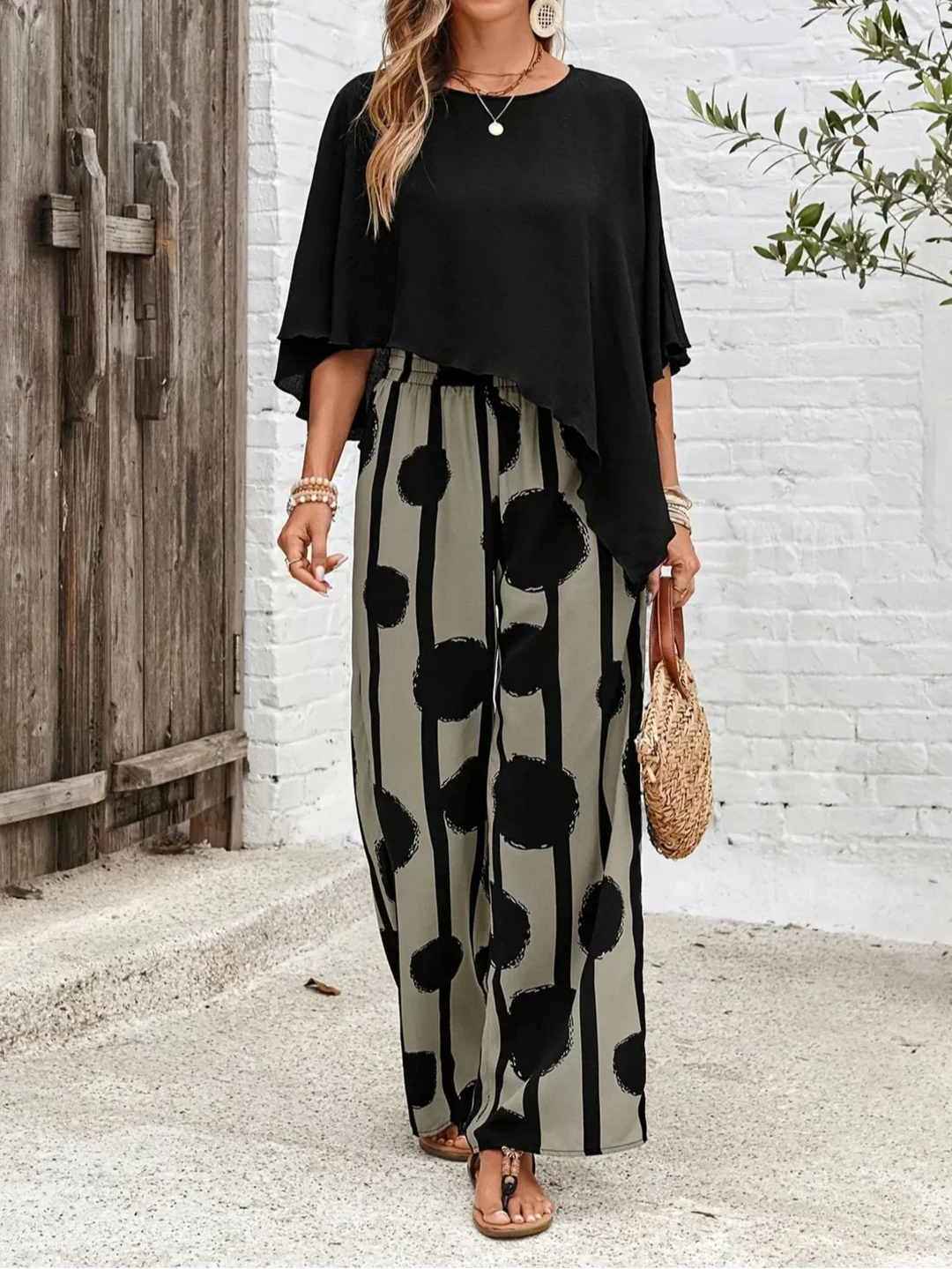 Elowen™ | Elastic Waist Relaxed Fit Two-Piece Set