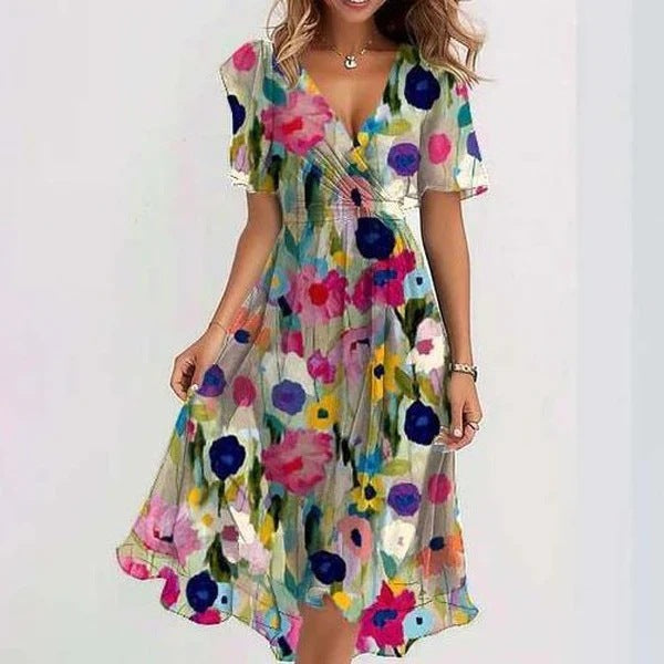 LAVINA™ – Vibrant Boho Midi Dress