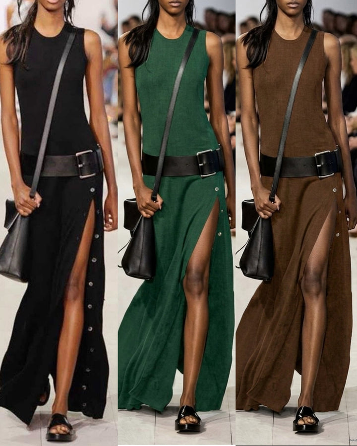 Valessia™ | Elegant Belted Dress