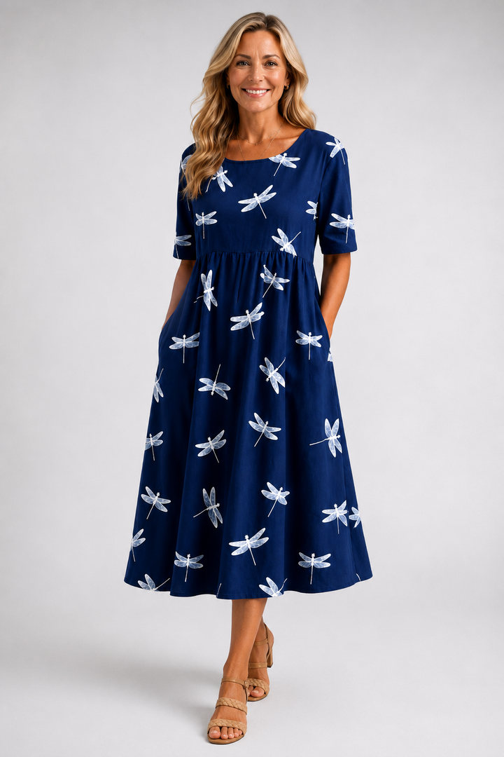 Evelina-Dragonfly Midi Dress