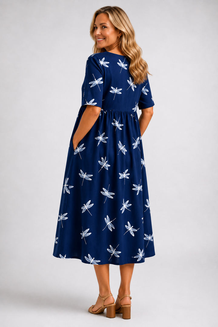 Evelina-Dragonfly Midi Dress