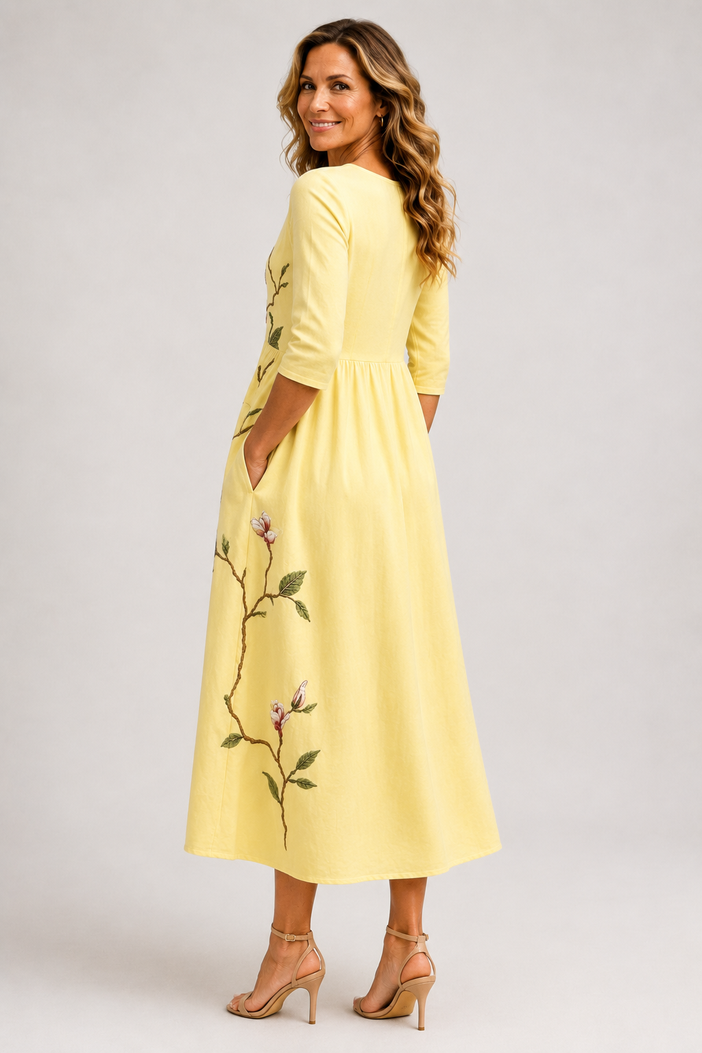 Aurelia-Embroidered Midi Dress