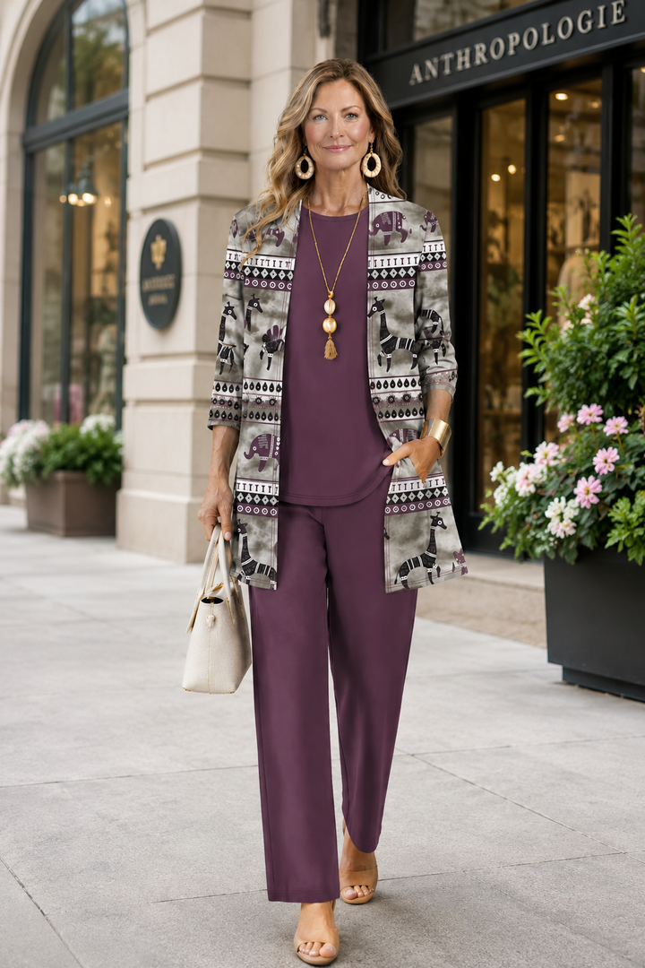 Marissa - Printed Layered Three-Piece Set