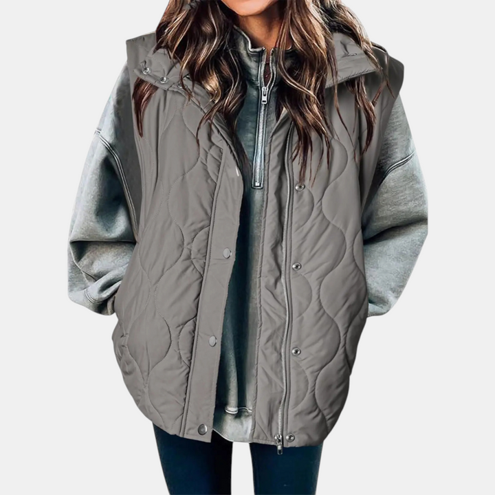 Autumn™ | Quilted Zip Front Snap Button Puffer Vest
