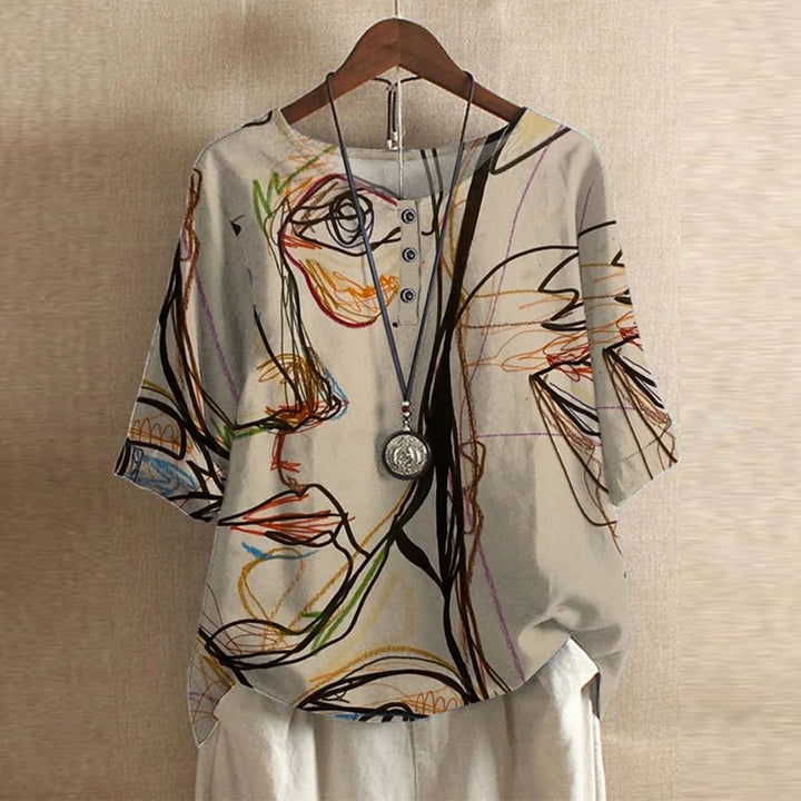Samantha™ | Vintage Floral Print Blouse