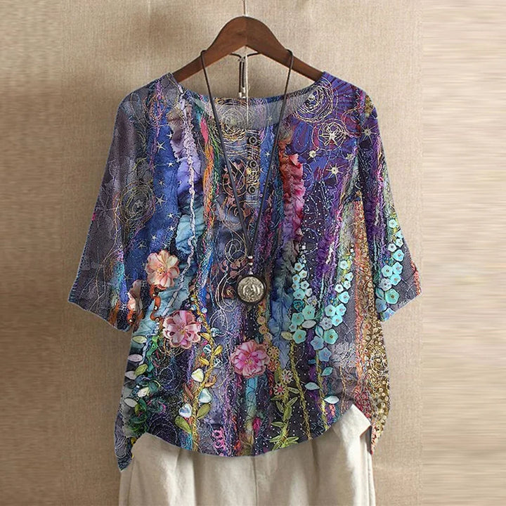 Samantha™ | Vintage Floral Print Blouse