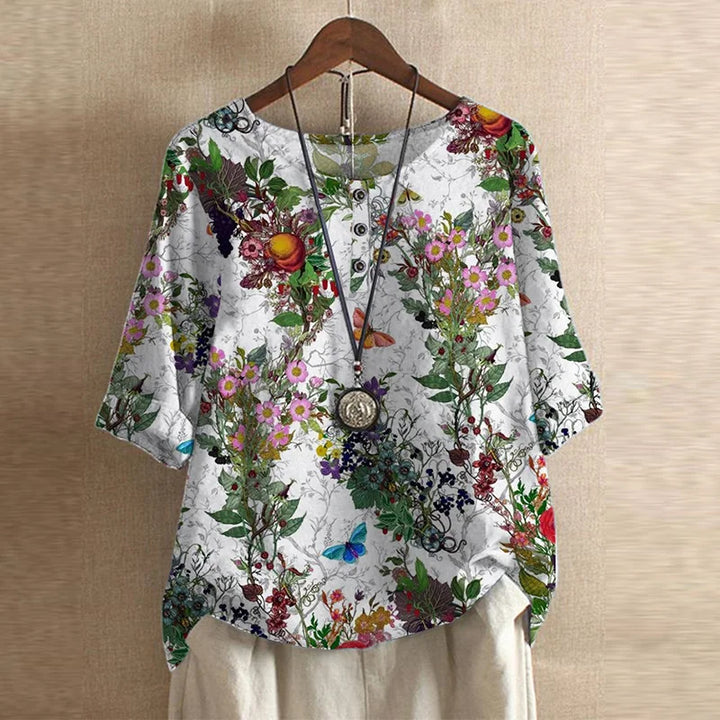 Samantha™ | Vintage Floral Print Blouse
