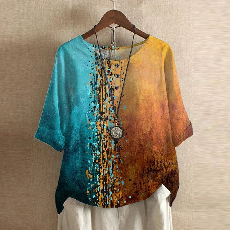 Samantha™ | Vintage Floral Print Blouse