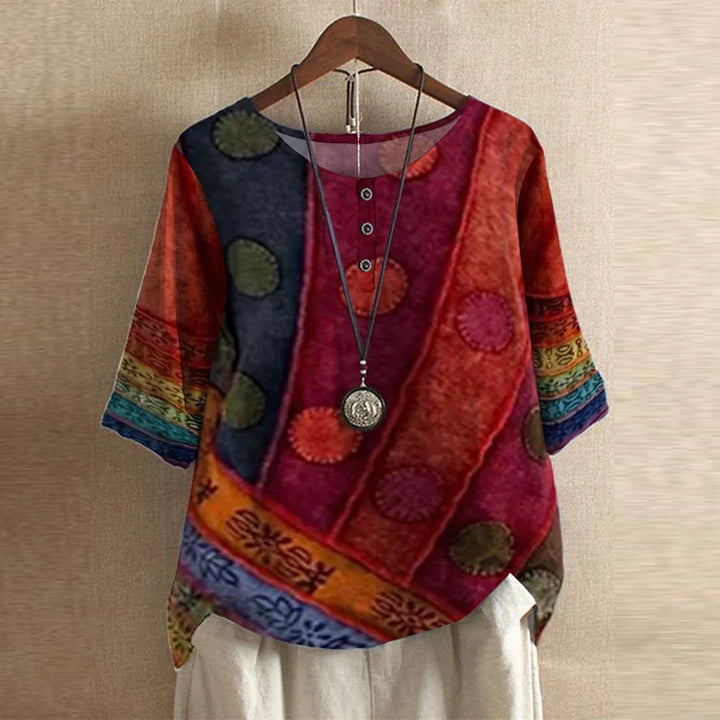 Samantha™ | Vintage Floral Print Blouse
