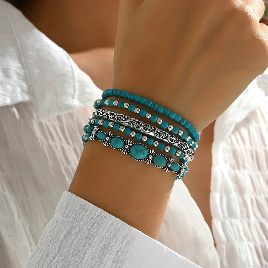 Calistra™ | Boho Beaded Stackable Bracelet Set