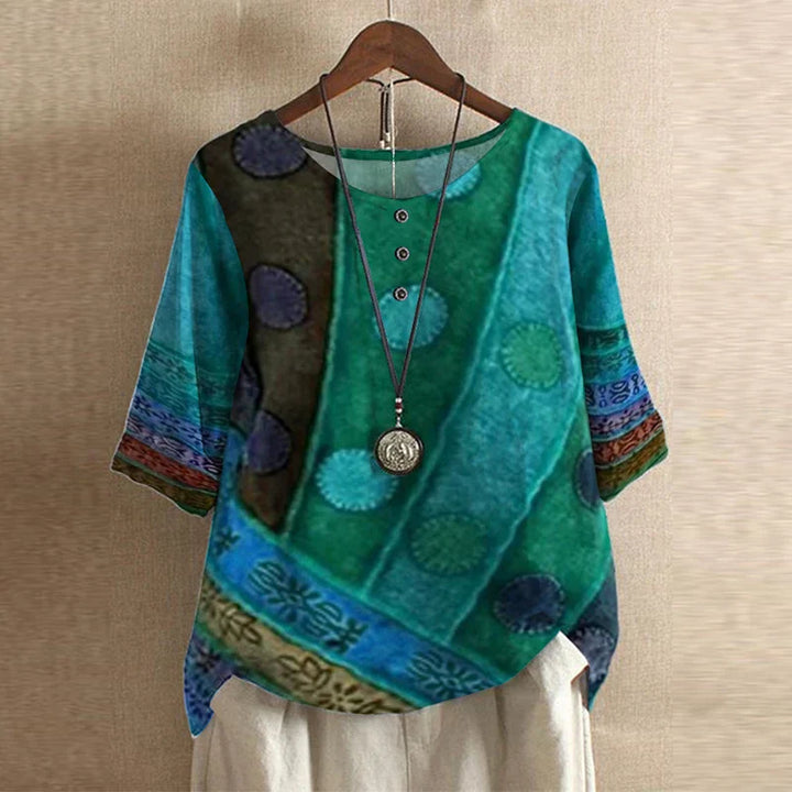 Samantha™ | Vintage Floral Print Blouse