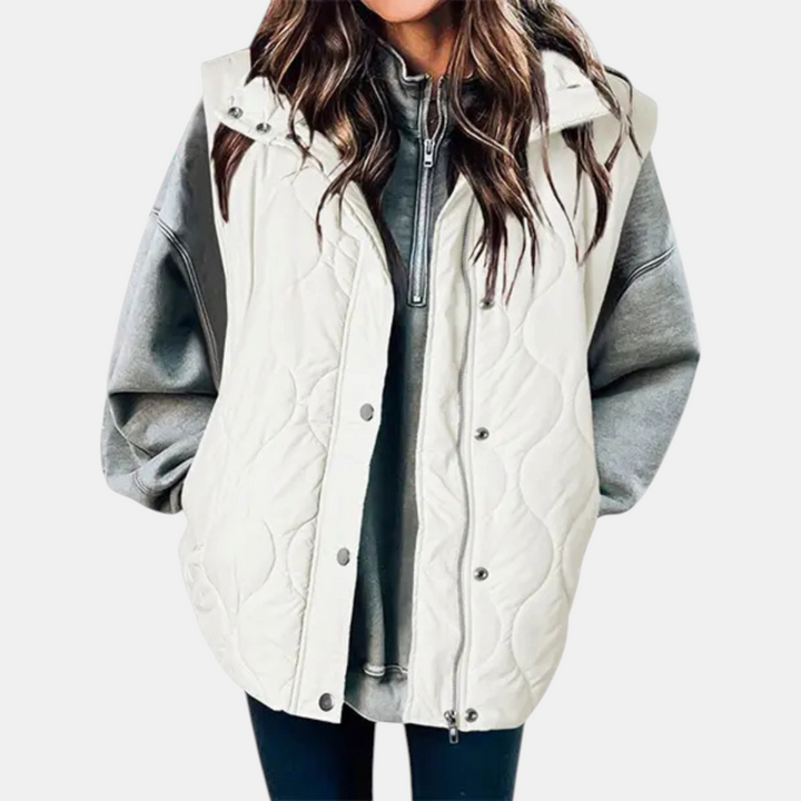 Autumn™ | Quilted Zip Front Snap Button Puffer Vest
