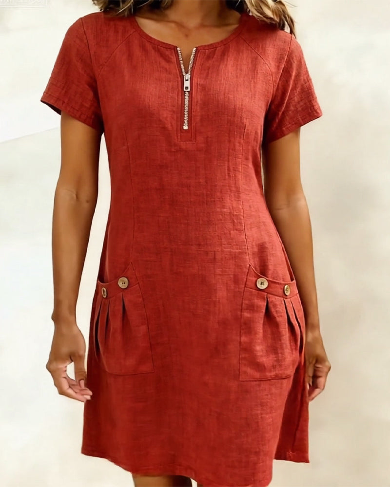 Aisley™ | Zip-Front Casual Dress