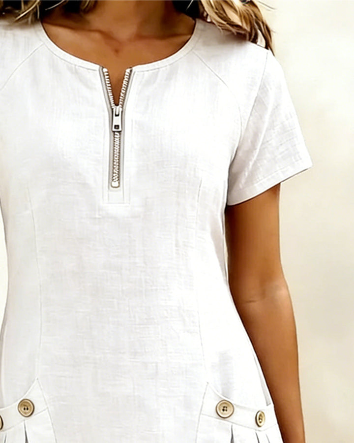 Aisley™ | Zip-Front Casual Dress