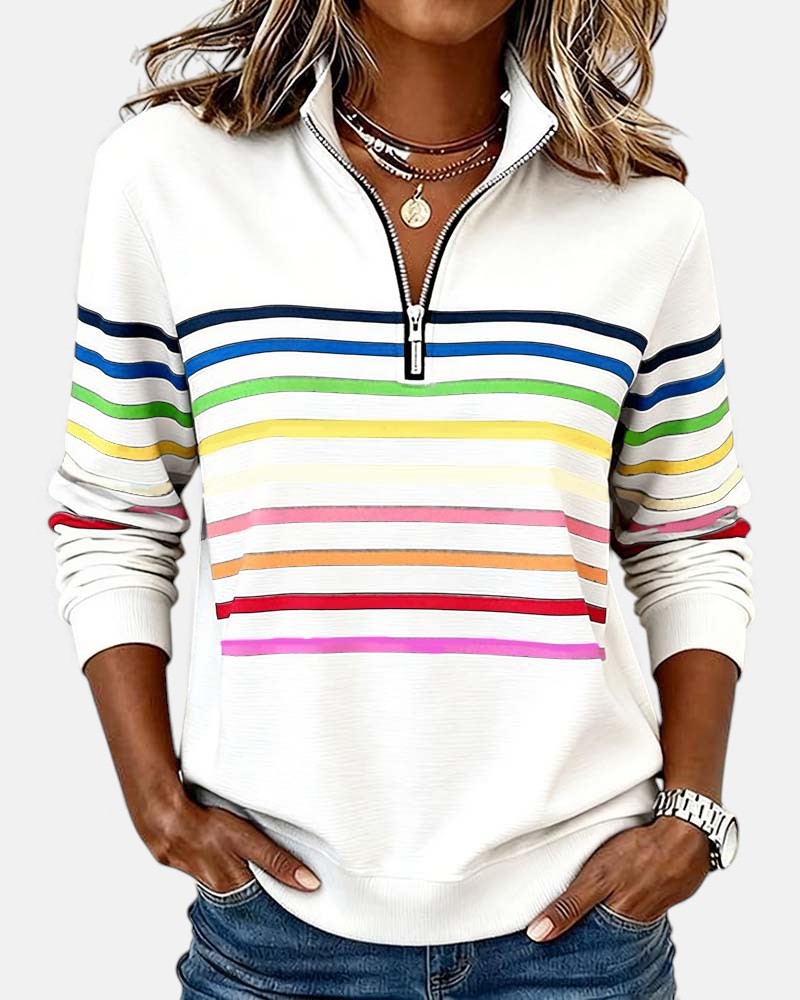 Quinn™ | Relaxed Striped Crewneck Sweater