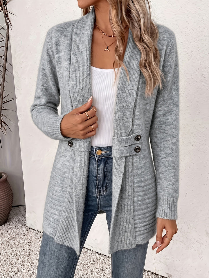 Vivian™ | Open Front Cinched Waist Cardigan