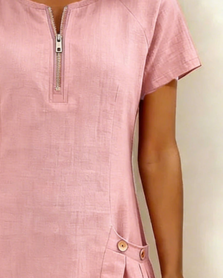 Aisley™ | Zip-Front Casual Dress