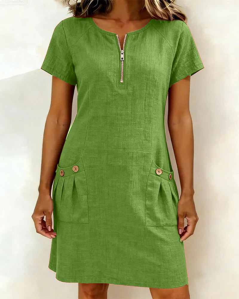 Aisley™ | Zip-Front Casual Dress