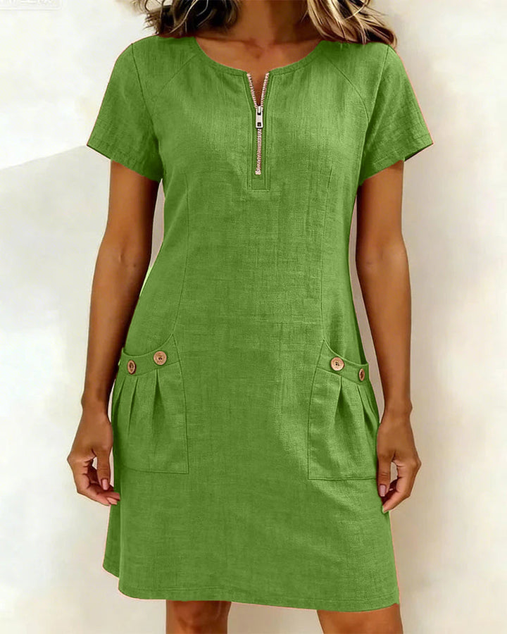 Aisley™ | Zip-Front Casual Dress