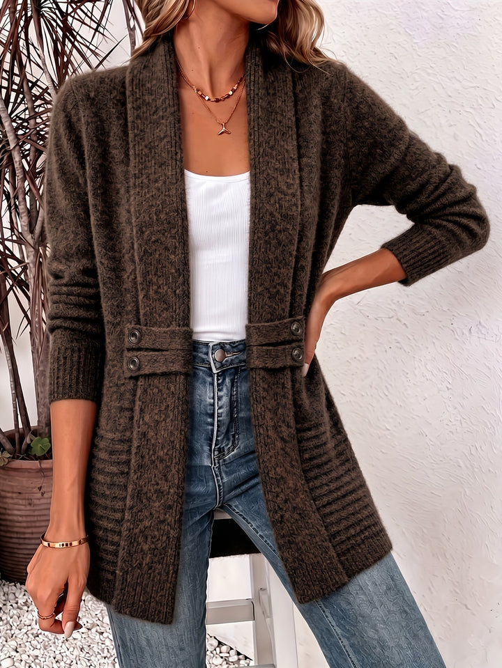 Vivian™ | Open Front Cinched Waist Cardigan