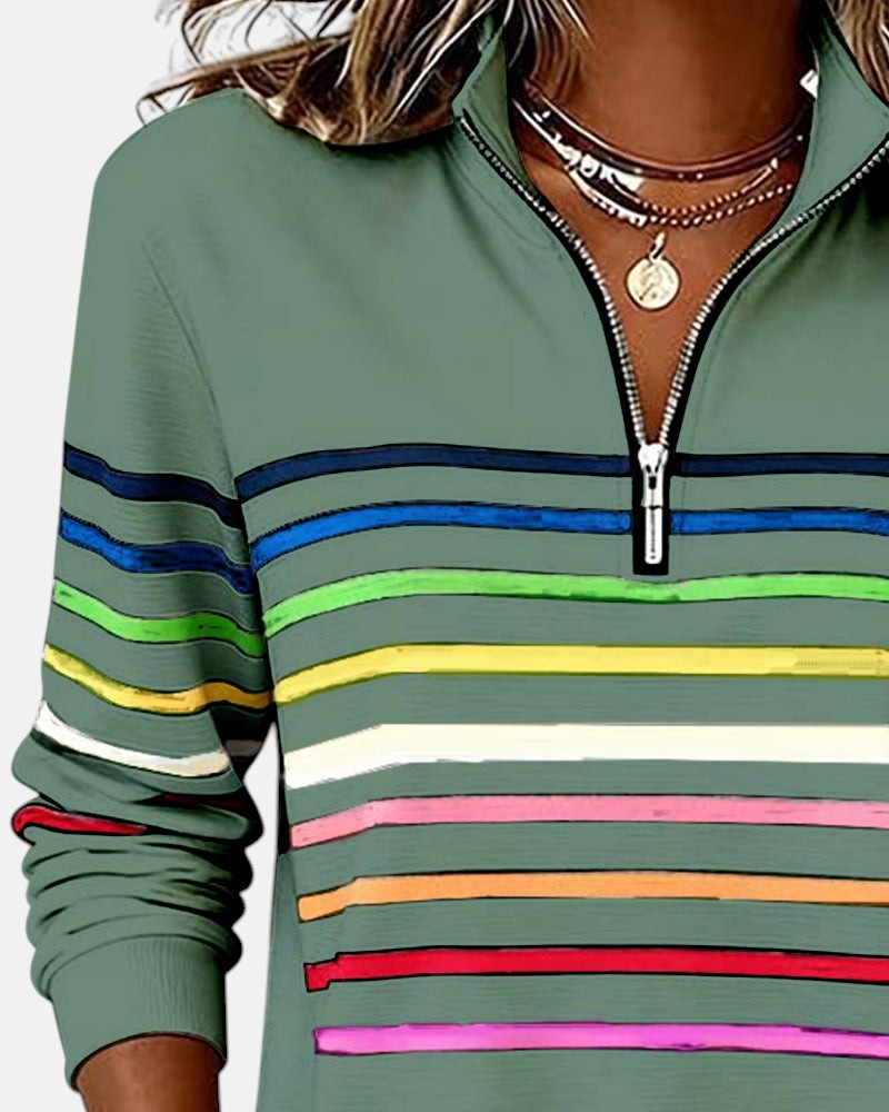 Quinn™ | Relaxed Striped Crewneck Sweater