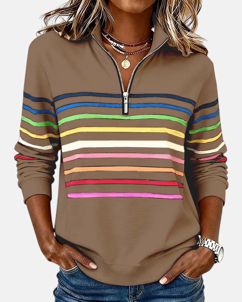 Quinn™ | Relaxed Striped Crewneck Sweater