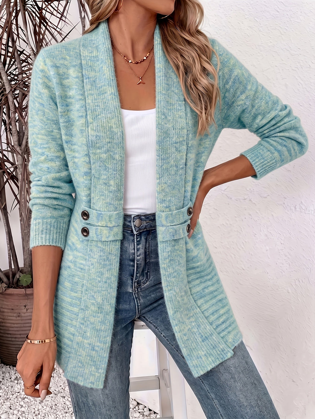 Vivian™ | Open Front Cinched Waist Cardigan