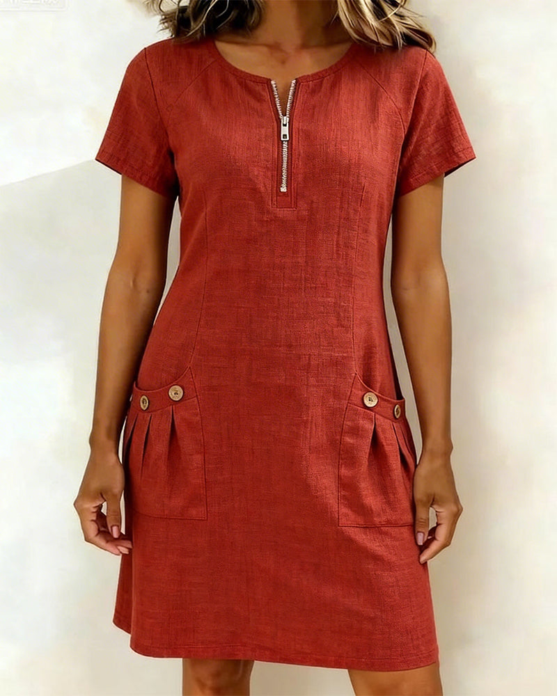 Aisley™ | Zip-Front Casual Dress
