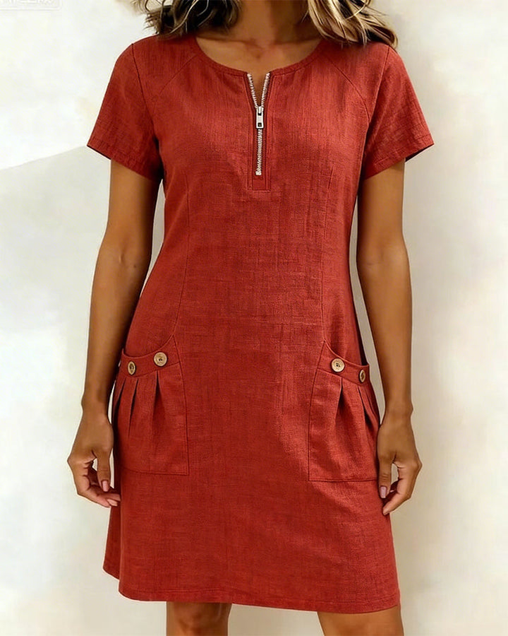 Aisley™ | Zip-Front Casual Dress