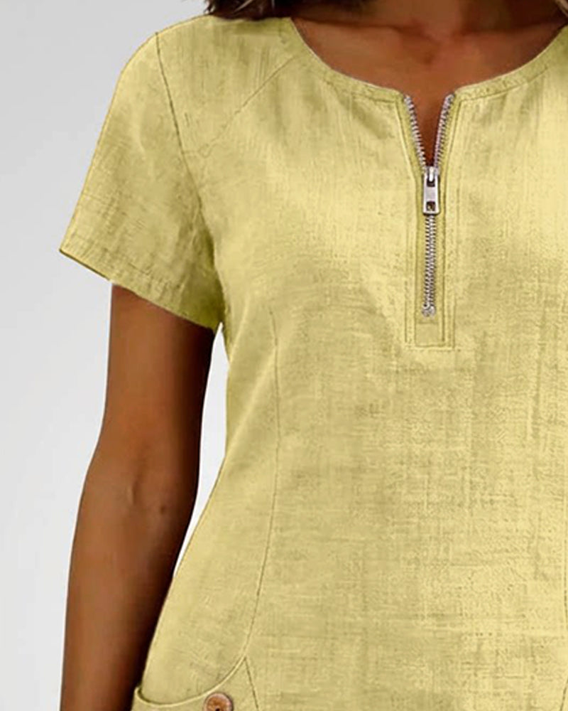 Aisley™ | Zip-Front Casual Dress